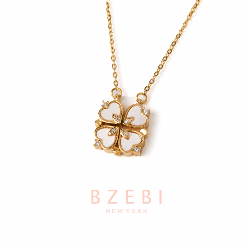 Bzebi สร้อยคอ สเตนเลส ชุบทอง 18K จี้ สไตล์เกาหลี ป้องกันสนิม เครื่องประดับแฟชั่น ผู้หญิง พรีเมี่ยม ไม่จางหาย ใส่อาบน้ําได้ 1368n