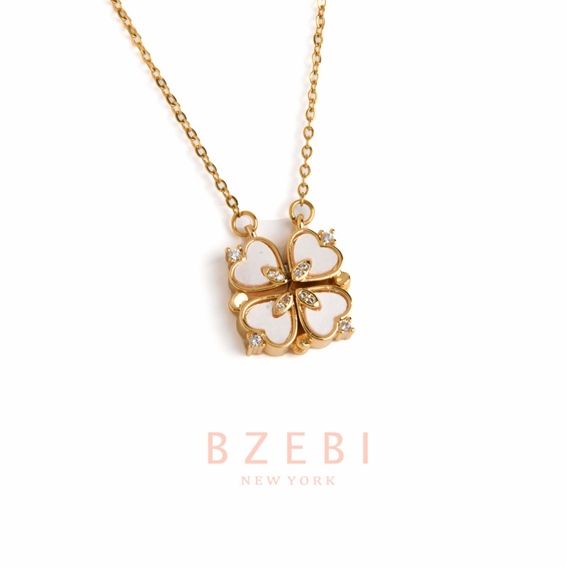 Bzebi สร้อยคอ สเตนเลส ชุบทอง 18K จี้ สไตล์เกาหลี ป้องกันสนิม เครื่องประดับแฟชั่น ผู้หญิง พรีเมี่ยม ไม่จางหาย ใส่อาบน้ําได้ 1368n