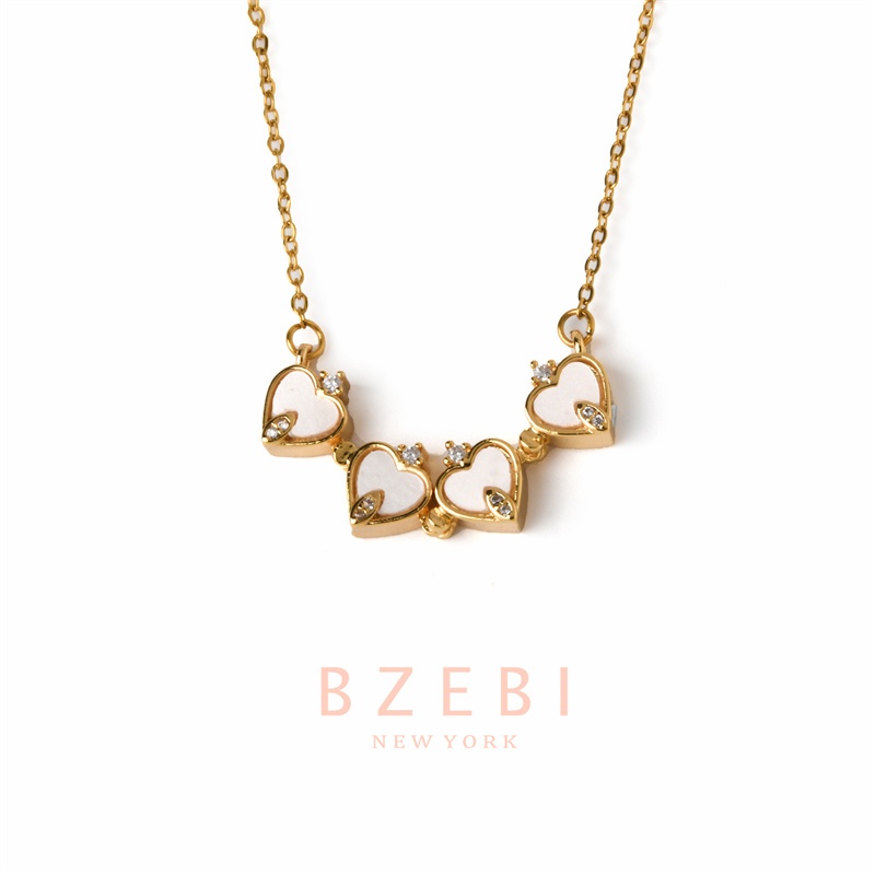 Bzebi สร้อยคอ สเตนเลส ชุบทอง 18K จี้ สไตล์เกาหลี ป้องกันสนิม เครื่องประดับแฟชั่น ผู้หญิง พรีเมี่ยม ไม่จางหาย ใส่อาบน้ําได้ 1368n