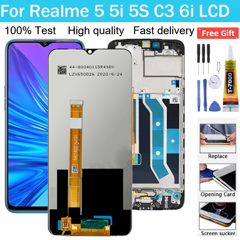 หน้าจอแสดงผล LCD แบบเปลี่ยน สําหรับ OPPO Realme C3 Realme 5 Realme 5i Realme 5S Realme 6i Narzo 10A Narzo 20A