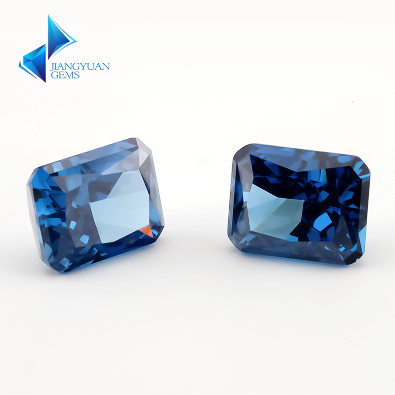 ขนาด 7x9 มม.8x10 มม.22 Royal Blue Octangle Radiant บดน้ําแข็งตัด Cubic Zirconia หิน 5A หลวม CZ สังเค