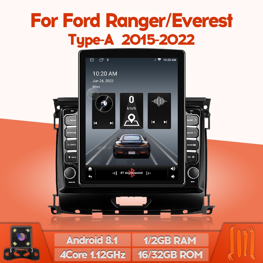Webetter TopNavi เครื่องเล่นวิทยุ GPS 4Core IPS 9.7 นิ้ว หน้าจอแนวตั้ง สําหรับ Ford Ranger Everest Type-A 2015-2022 พร้อม BT WiFi SWC MirrorLink