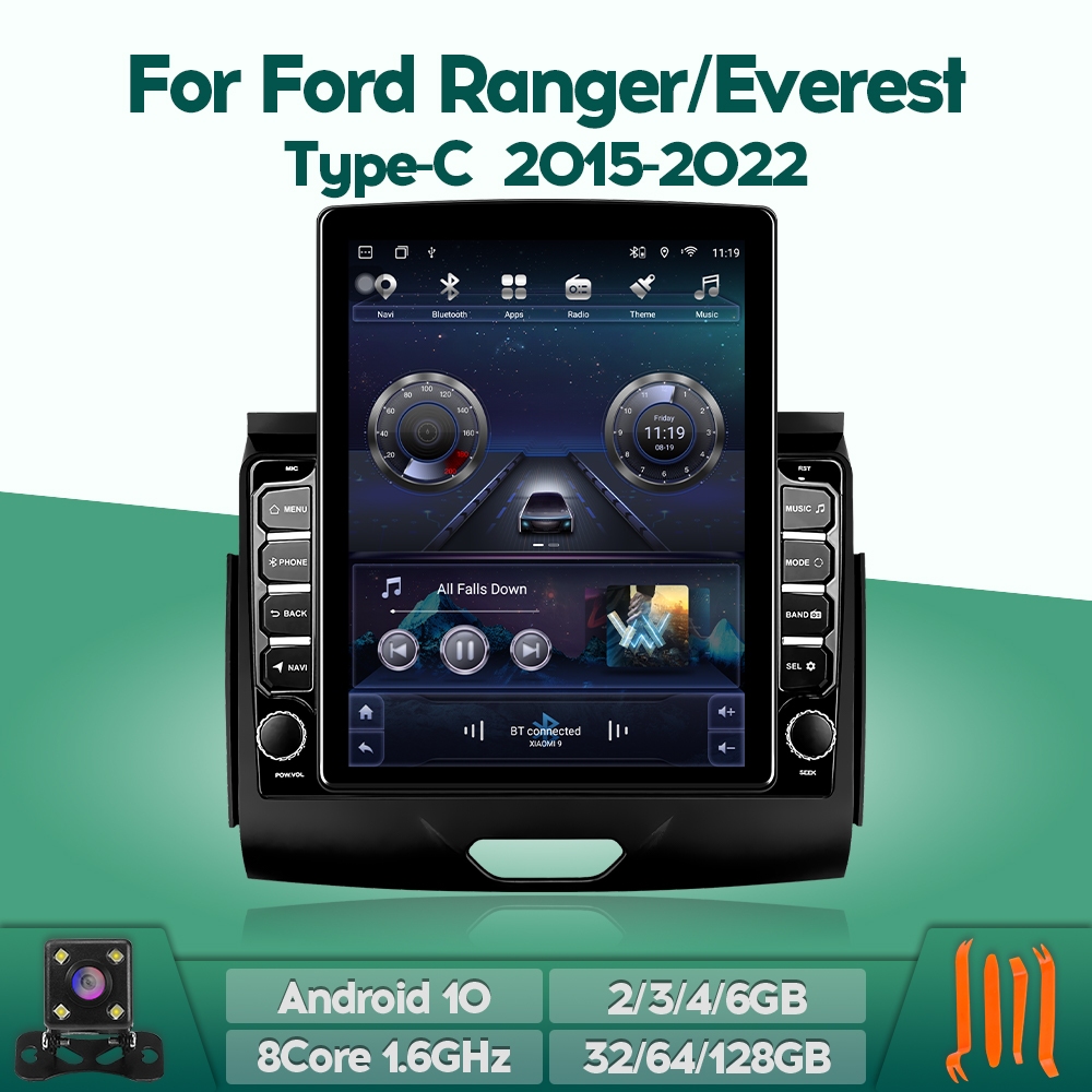 Webetter TopNavi เครื่องเล่นสเตอริโอ หน้าจอแนวตั้ง 9.7 นิ้ว แอนดรอยด์ 8Core IPS สําหรับ Ford Ranger Everest Type-C 2015-2022 พร้อม 4G CarPlay DSP BT WiFi GPS
