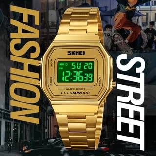 Skmei 1647 นาฬิกาข้อมือดิจิทัล ลําลอง สายสเตนเลส กันน้ํา สไตล์วินเทจ สําหรับผู้ชาย 1123 2049 2033