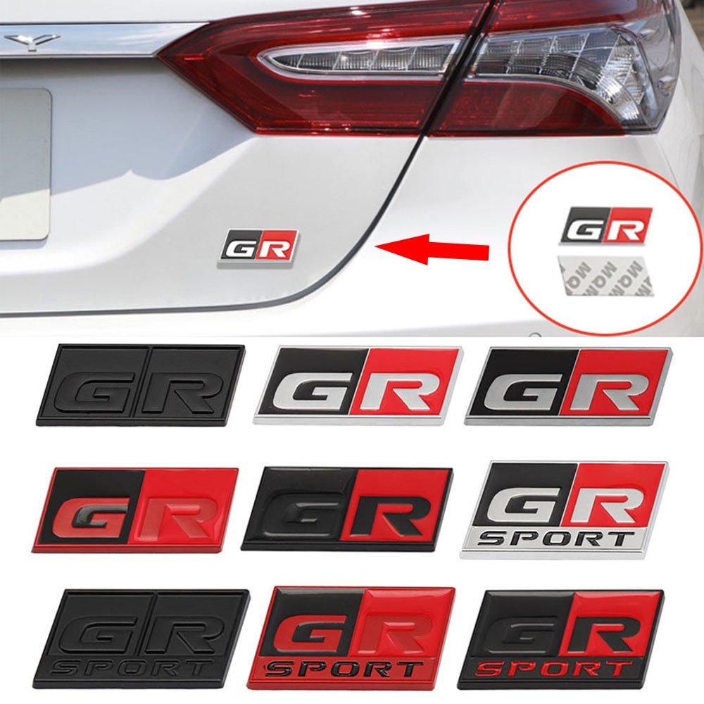 สติกเกอร์รถ GR โลโก้ 3D โลหะป้ายสัญลักษณ์ Badge Decals สําหรับ Toyota Sport GR Sport C-HR RAV4 Avensis Prado Prius Auto อุปกรณ์เสริม