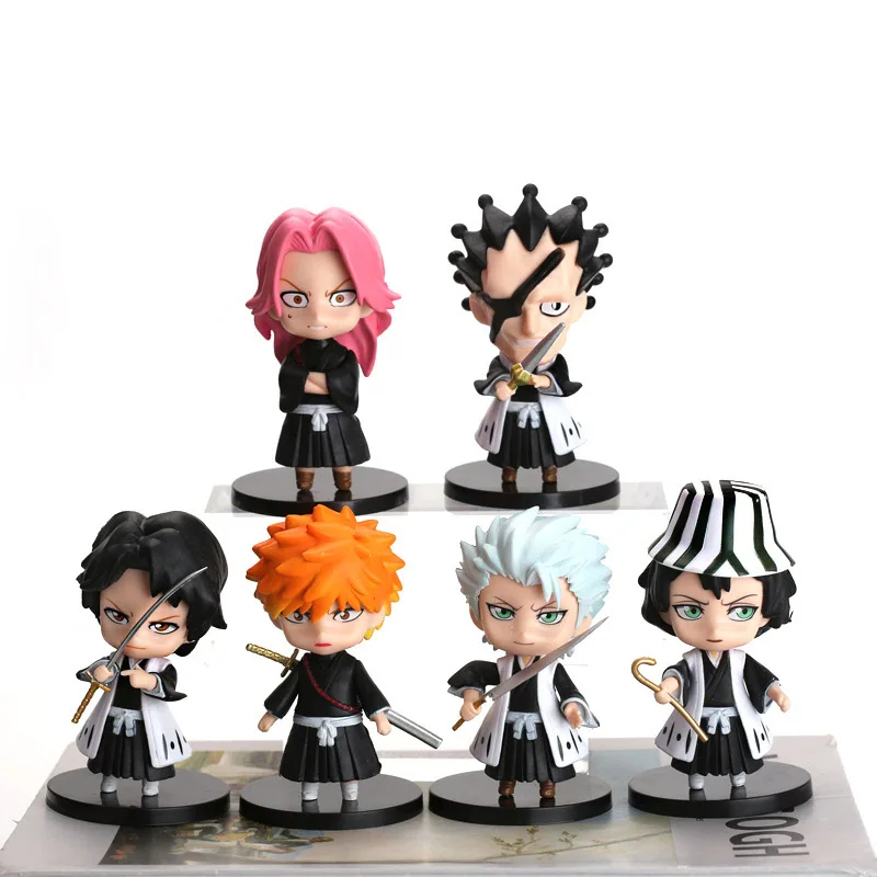 6 รูปแบบ 10 ซม. Kawaii อะนิเมะ Bleach Action Figure Kurosaki Ichigo Kuchiki Rukia PVC ตุ๊กตาของเล่นแ