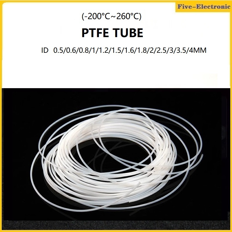 5Meter  ID 0.5 ~ 4mm Milk White PTFE Tube F46 Insulated Capillary Heat Protector Transmit Hose Rigid Temperature Corrosion Resistance 600V ท่อ ทนความร้อน  สีขาวนม 5 เมตร