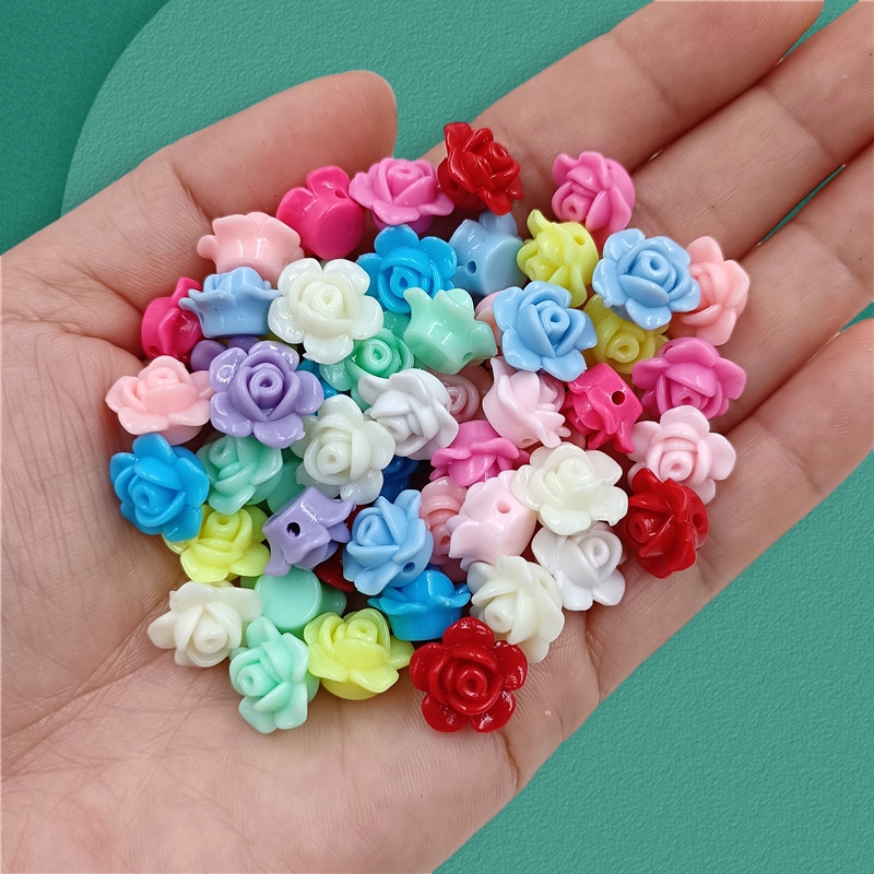 ลูกปัดดอกกุหลาบ สามมิติ หลากสี สําหรับทําเครื่องประดับ แฮนด์เมด DIY 20 ชิ้น