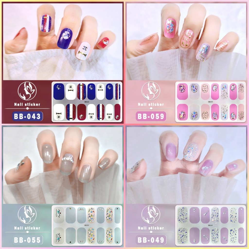 สติกเกอร์เพชรเทียม มุก ไล่สี 3 มิติ สำหรับตกแต่งเล็บ