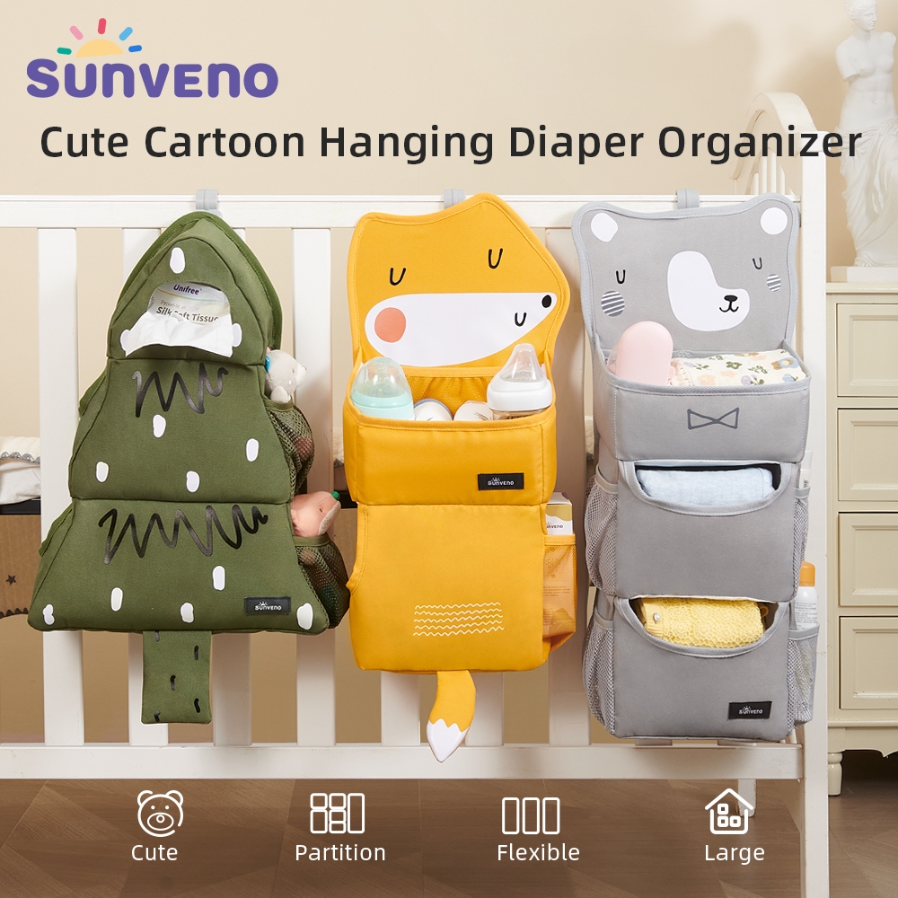 Sunveno กระเป๋าเก็บผ้าอ้อม แบบแขวนเปลเด็ก ลายการ์ตูน
