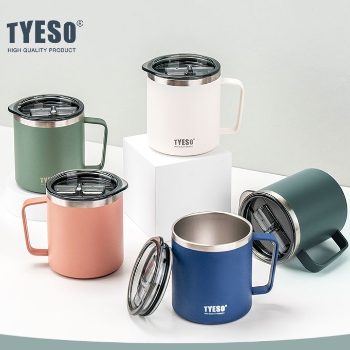Tyeso Mug แก้วกาแฟ เก็บอุณหภูมิร้อน-เย็น แก้วน้ําสุญญากาศ มีฉนวนกันความร้อน และเย็น 400ml/13 oz