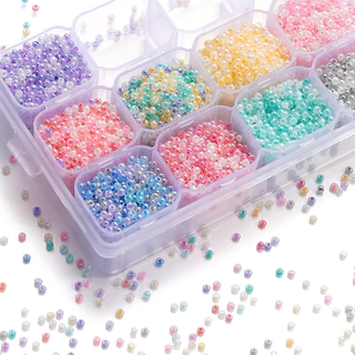 ลูกปัดแก้วขนาด 2 มม. 1050 ชิ้น ลูกปัดสีพาสเทลน่ารัก สำหรับทำสร้อยข้อมือ สร้อยคอ เครื่องประดับ DIY สีสันสดใส