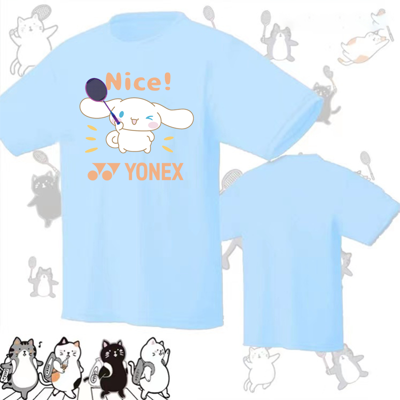 Yonex เสื้อยืดแขนสั้น ผ้าตาข่าย ระบายอากาศ แห้งเร็ว เหมาะกับการวิ่ง เล่นกีฬา แบดมินตัน เทนนิส สําหรับผู้ชาย ผู้หญิง