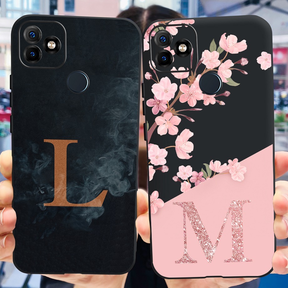 เคสโทรศัพท์มือถือ ซิลิโคนนิ่ม ลายดอกไม้ สีดํา สําหรับ Itel P36 Vision1 Plus W6501 P36 P 36 Pro Visio