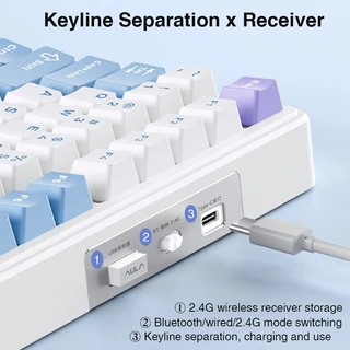 AULA F75 Mechanical Keyboard คีย์บอร์ดเล่นเกม แบบใช้สาย 75% 80 คีย์ RGBแป้นพิมพ์เครื่องกล บลูทูธ 2.4G