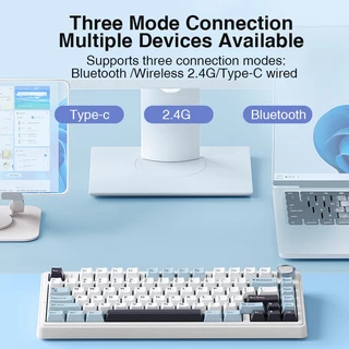 AULA F75 Mechanical Keyboard คีย์บอร์ดเล่นเกม แบบใช้สาย 75% 80 คีย์ RGBแป้นพิมพ์เครื่องกล บลูทูธ 2.4G