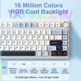 AULA F75 Mechanical Keyboard คีย์บอร์ดเล่นเกม แบบใช้สาย 75% 80 คีย์ RGBแป้นพิมพ์เครื่องกล บลูทูธ 2.4G