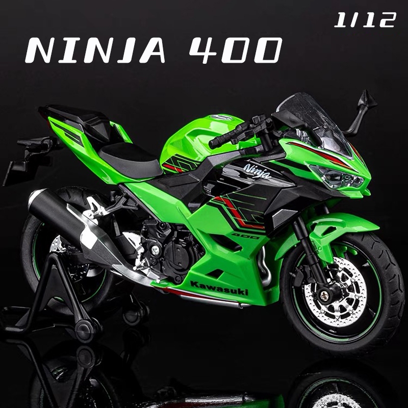 โมเดลรถจักรยานยนต์ Kawasaki Ninja 400 สเกล 1:12 ของเล่นสําหรับเด็กผู้ชาย ของขวัญวันเกิด