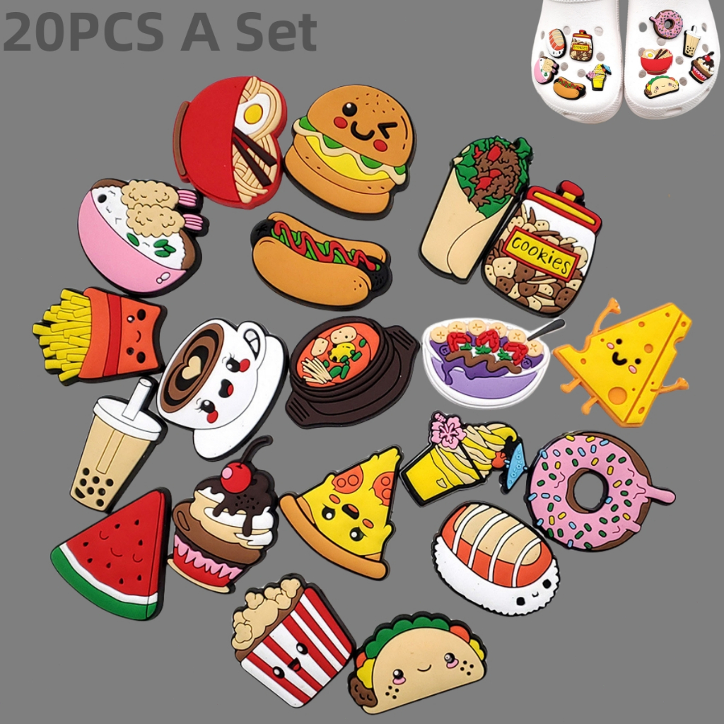 Jibbitz Crocs ตัวติดรองเท้า PVC ลายดอกไม้ ขนาดเล็ก อุปกรณ์เสริม สําหรับตกแต่งสวน 20 ชิ้น ต่อชุด