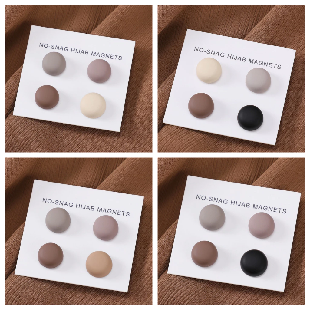 Macaron สีเข็มกลัด Pin ชุด 4 ชิ้น Multi-ใช้ Hijab Party ของขวัญ AccessoriesSolid 4 ชิ้น