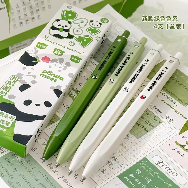 4 ชิ ้ น/set ปากกาเจลสไตล ์ แพนด ้ าเครื ่ องเขียนนักเรียน