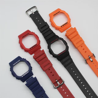 สายนาฬิกาเรซิ ่ นพร ้ อมฝาปิดสําหรับ DW 5600 5025 นาฬิกากีฬากันน ้ ําเปลี ่ ยนสร ้ อยข ้ อมืออุปกรณ ์ เสริม