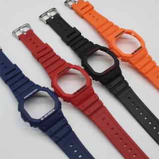 สายนาฬิกาเรซิ ่ นพร ้ อมฝาปิดสําหรับ DW 5600 5025 นาฬิกากีฬากันน ้ ําเปลี ่ ยนสร ้ อยข ้ อมืออุปกรณ ์ เสริม