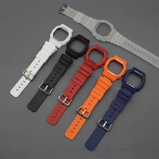 สายนาฬิกาเรซิ ่ นพร ้ อมฝาปิดสําหรับ DW 5600 5025 นาฬิกากีฬากันน ้ ําเปลี ่ ยนสร ้ อยข ้ อมืออุปกรณ ์ เสริม