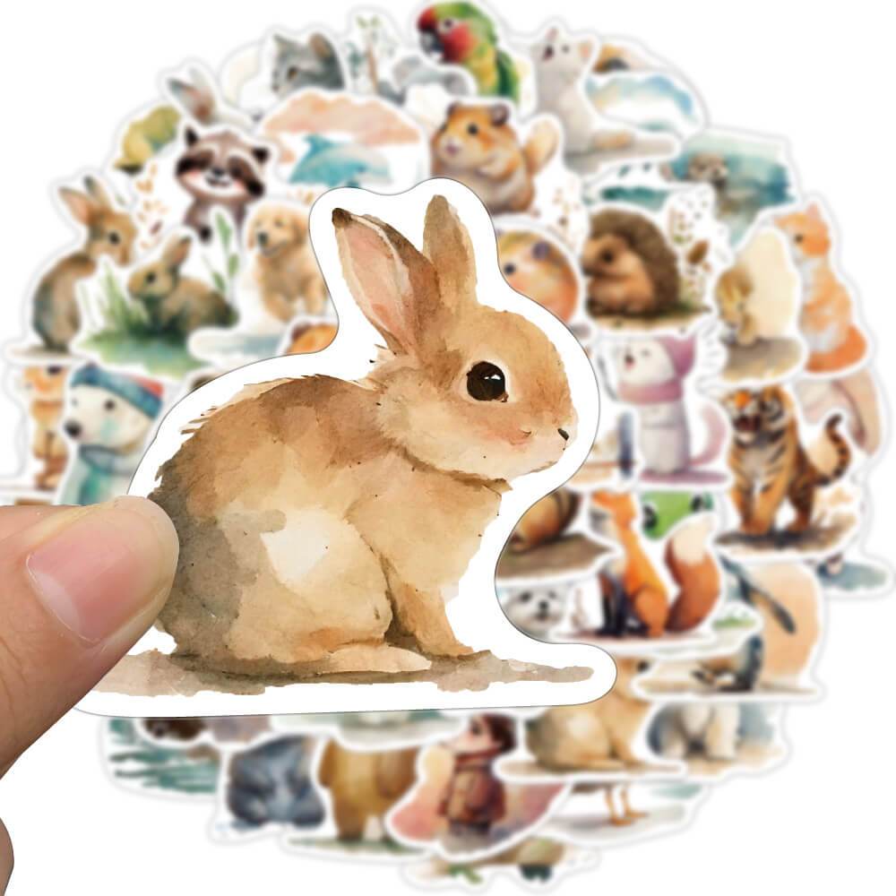 [สติกเกอร์ขนาดใหญ่] สติกเกอร์ลายการ์ตูนสัตว์น่ารัก DIY สําหรับตกแต่งสมุดภาพ แล็ปท็อป กระเป๋าเดินทาง เครื่องเขียน กีตาร์ โทรศัพท์ เครื่องเขียน โรงเรียน สําหรับเด็ก 50 ชิ้น
