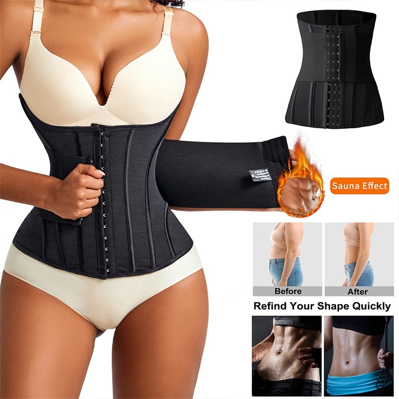Wechery Tummy Shaper เทรนเนอร ์ เอวรัดตัวเข ็ มขัดการบีบอัดคู ่ Slimming Girdle Shapewear