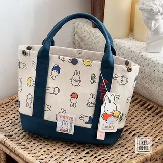 【จัดส่งจากประเทศไทย】🌼พร้อมส่ง🌼 กระเป๋าถือ ผ้าแคนวาส ปักลายกระต่ายน่ารัก 3 แบบ แฟชั่นสไตล์เกาหลี