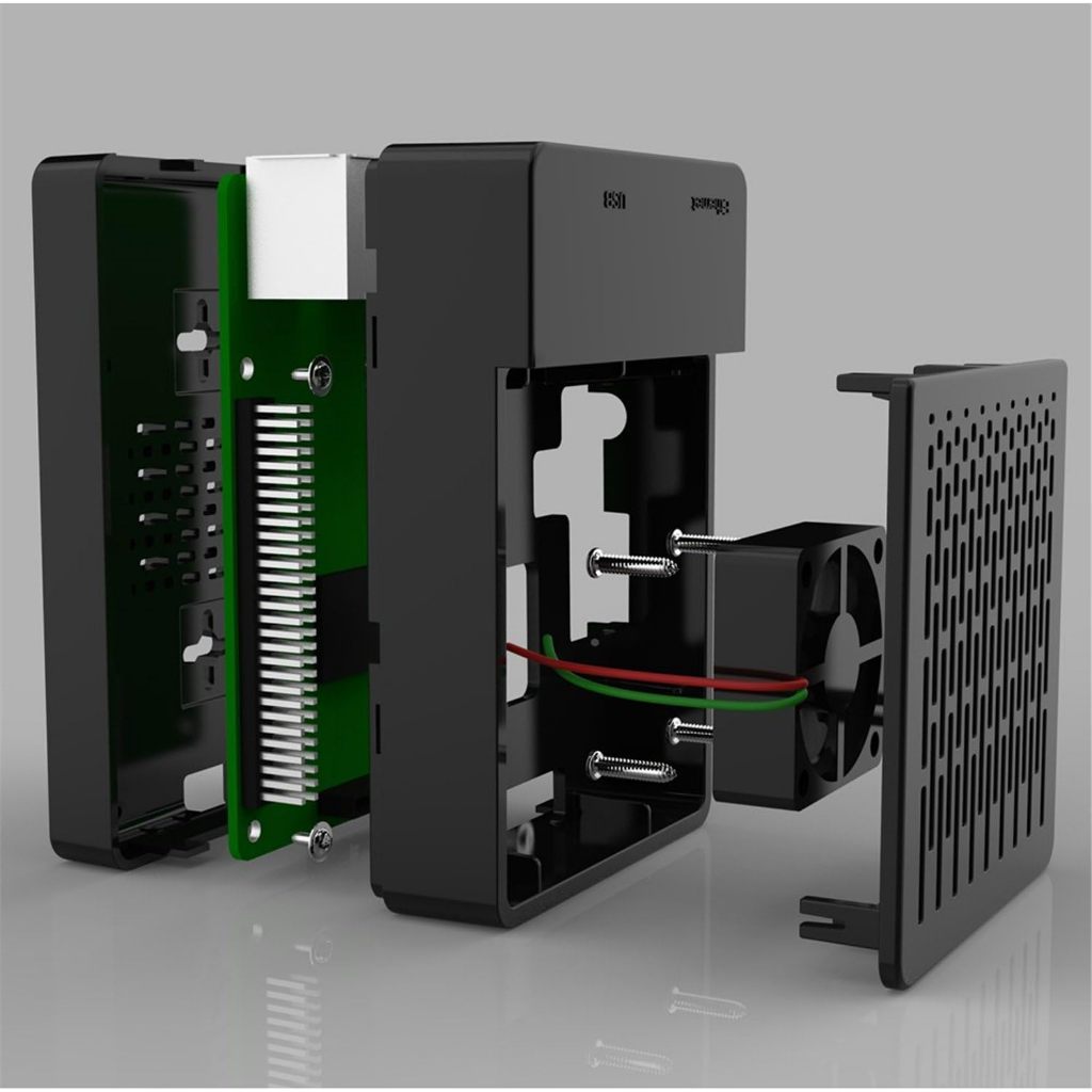 เคส 52Pi สําหรับ Raspberry Pi 3 Model B+ (B Plus) พร้อมพัดลมระบายความร้อน และฮีทซิงค์ 3 ชิ้น สําหรับ Raspberry Pi 3/2 Model B (สีดํา)