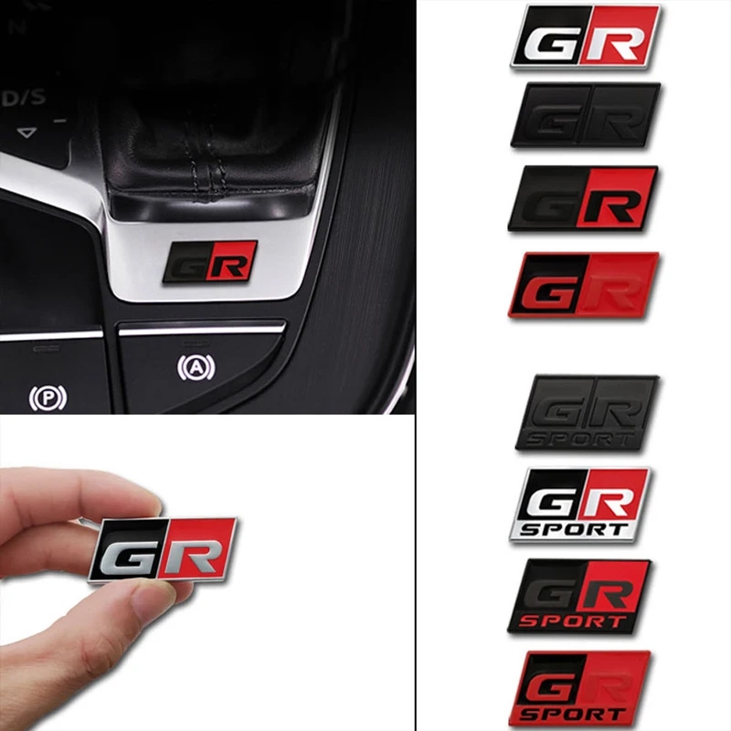 โลหะติดฉลาก GR กีฬาภายในรถสติกเกอร์สําหรับ Toyota YARiS Hiace RAV4 RS prius avensis Corolla Camry GR MN อุปกรณ์เสริมอัตโนมัติ