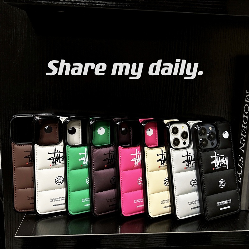 Iphone 16 15 14 Pro max 13 12 11 เสื้อแจ็คเก็ตดาวน์ ลาย Stuci วัสดุ TPU + เคสโทรศัพท์สักหลาด
