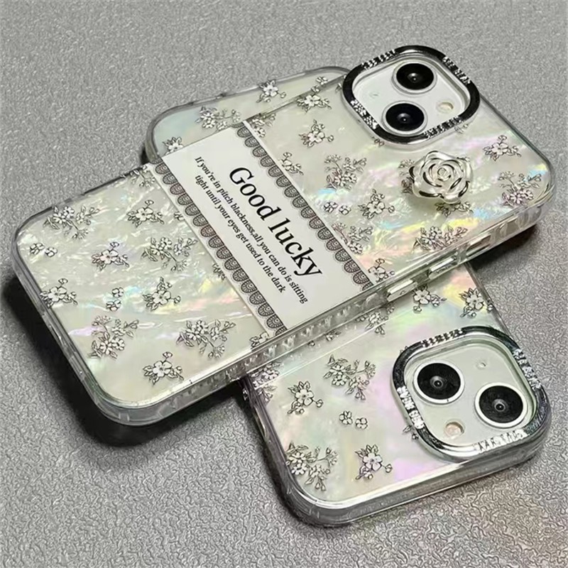 Iphone 15 Pro Max 14 Pro Max ลายภาษาอังกฤษ ดอกไม้ วัสดุ TPU ชุบเลนส์ เคสโทรศัพท์