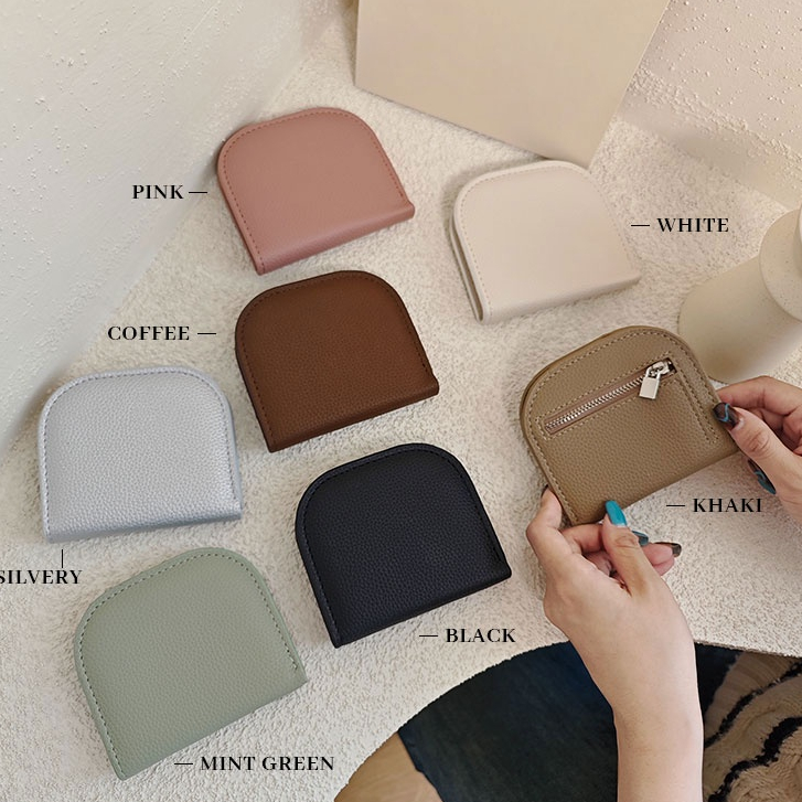 กระเป๋าสตางค์ หนัง PU ใบเล็ก น่ารัก ใส่บัตรได้หลายใบ สะดวก สําหรับผู้หญิง