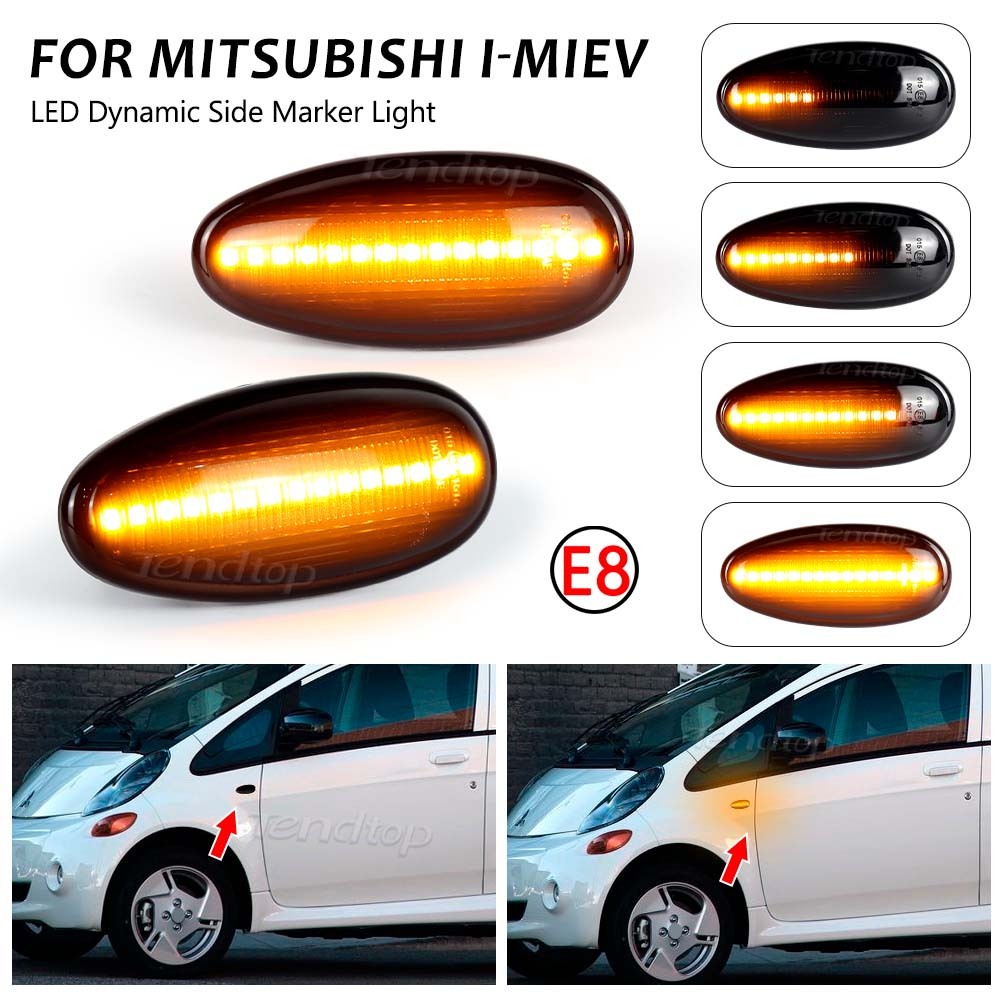 หลอดไฟเลี้ยวไดนามิก LED สําหรับ Mitsubishi Outlander Pajero Montero Lancer 2 ชิ้น