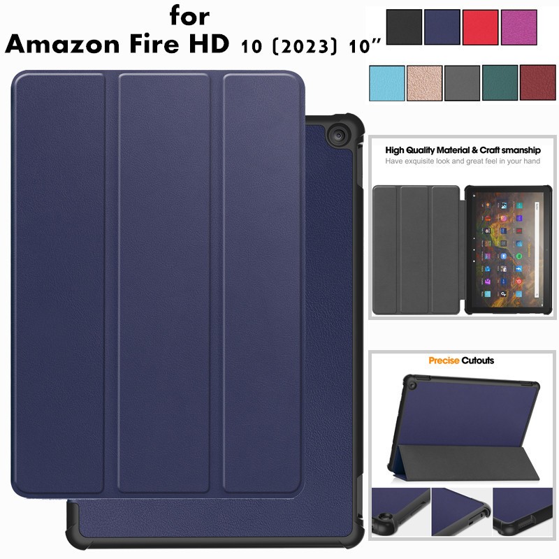 for Amazon Fire HD 10 2023 10 inch Tablet Cover PU Leather Case with Auto Wake Function Stand Flip Case for HD10 2023 Case