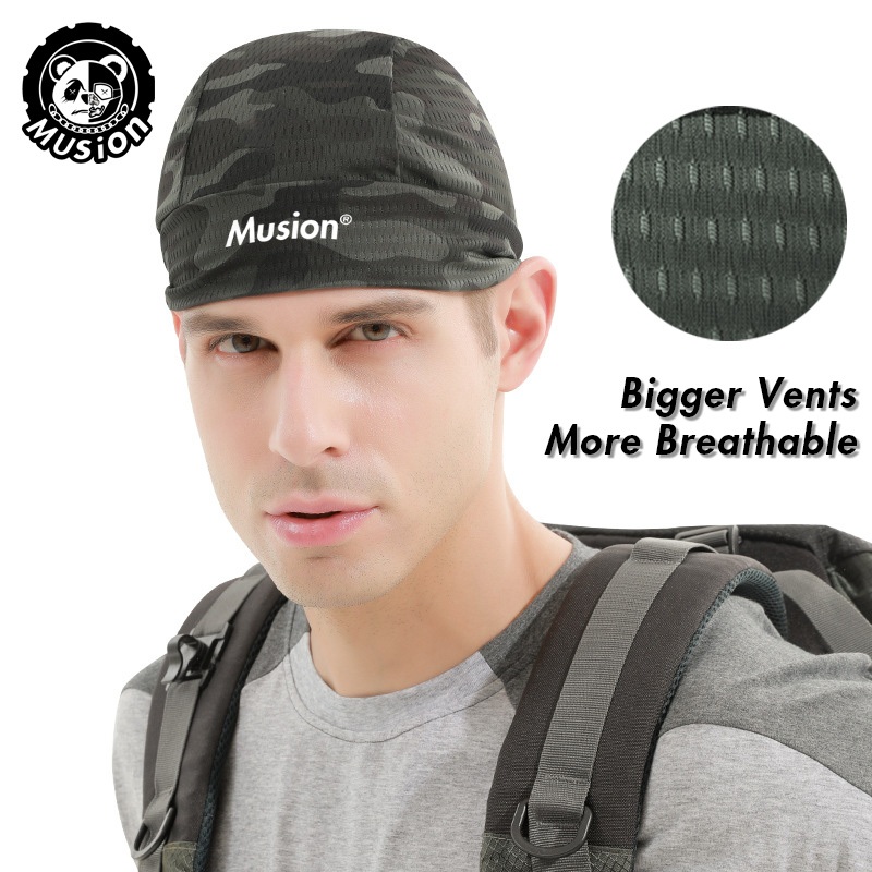 หมวกกันน็อคมอเตอร์ไซค์หมวกด้านในฝาครอบศีรษะดีไซน์ดั้งเดิมหมวกดูดซับเหงื่อสูงยืดหมวกกีฬากลางแจ้ง - รูปที่ 2