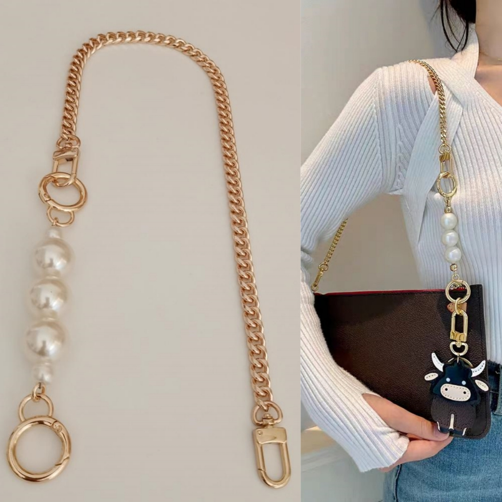 สายโซ่โลหะ ระดับไฮเอนด์ แบบเปลี่ยน สําหรับกระเป๋าสะพายไหล่ กระเป๋าหนัง DIY สายกระเป๋า