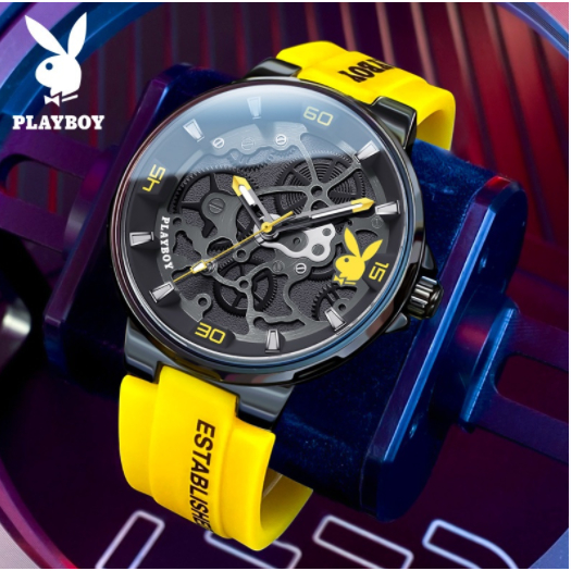 Playboy Brand Watch 3052 {ของแท้+กล่องของแท้} นาฬิกาข้อมือ สายเหล็ก กันน้ํา ระดับไฮเอนด์ สําหรับผู้ชาย