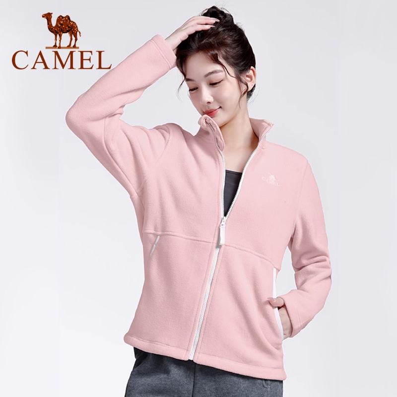 Camel เสื้อแจ็กเก็ตแขนยาว ผ้ากํามะหยี่ แบบหนา ลําลอง สําหรับใส่เล่นโยคะ วิ่ง