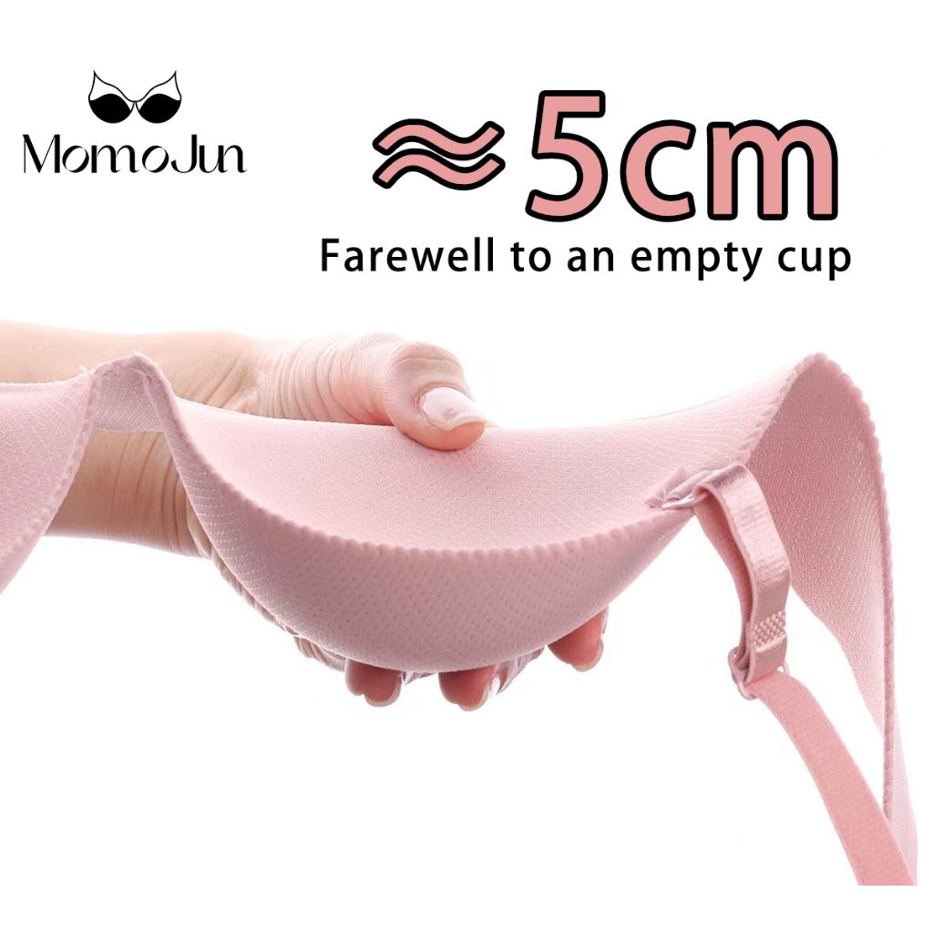 Momo เสื้อชั้นในดันทรง ไร้รอยต่อ ไร้รอยต่อ หนา 5 ซม. เซ็กซี่ ไร้กรอบ ใส่สบาย ขนาดเล็ก สําหรับผู้หญิง