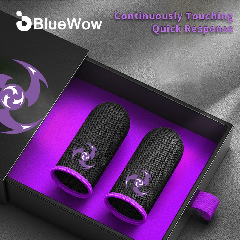 Bluewow ถุงมือนิ้วโป้ง ผ้าไฟเบอร์ กันลื่น ระบายอากาศ กันเหงื่อ สําหรับเล่นเกมมือถือ PUBG