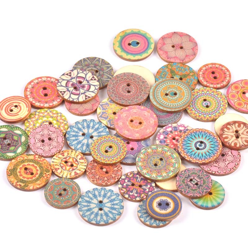 50ชิ้น15/20/25มิลลิเมตรวินเทจปุ่มไม้2หลุมผสมสําหรับ ทําเอง สมุดตกแต่งเสื้อผ้าหัตถกรรมจักรเย็บผ้าเครื่องมือ ภูเขา2649