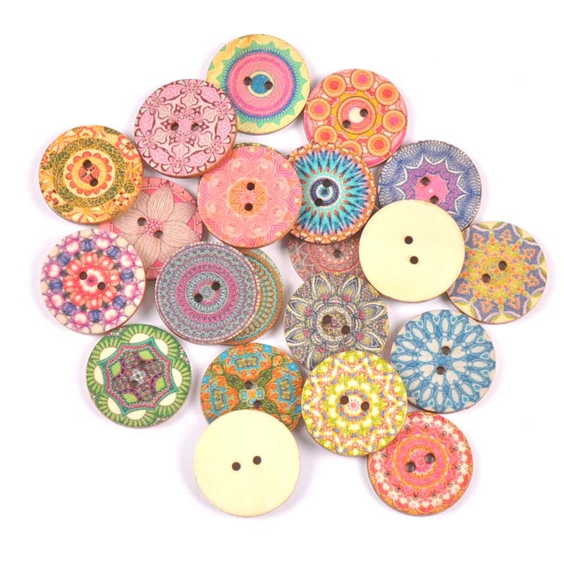 50ชิ้น15/20/25มิลลิเมตรวินเทจปุ่มไม้2หลุมผสมสําหรับ ทําเอง สมุดตกแต่งเสื้อผ้าหัตถกรรมจักรเย็บผ้าเครื่องมือ ภูเขา2649 - รูปที่ 3