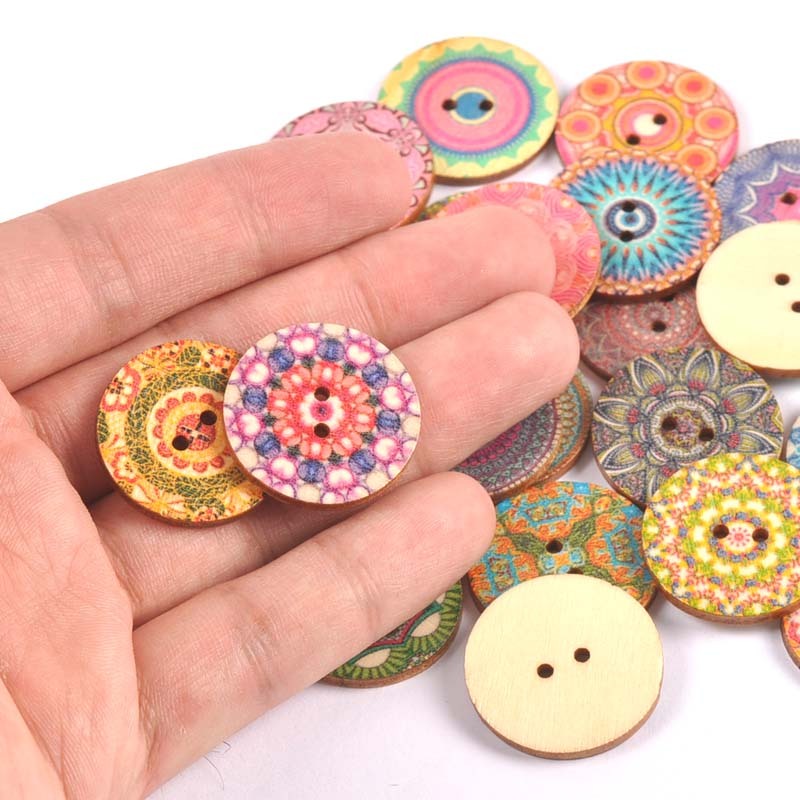 50ชิ้น15/20/25มิลลิเมตรวินเทจปุ่มไม้2หลุมผสมสําหรับ ทําเอง สมุดตกแต่งเสื้อผ้าหัตถกรรมจักรเย็บผ้าเครื่องมือ ภูเขา2649 - รูปที่ 4