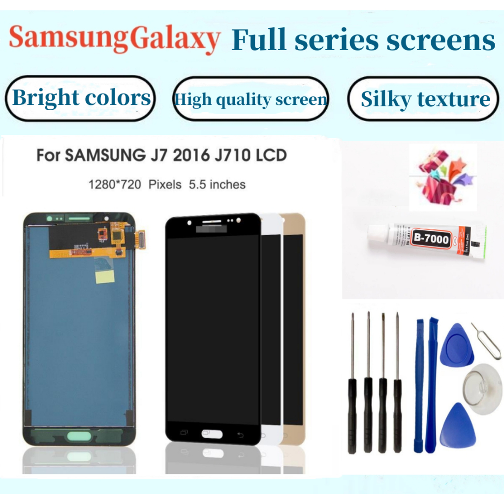 ใหม่ แผงหน้าจอ Lcd แบบเปลี่ยน สําหรับ Samsung J710 Galaxy J7 2016 AMOLED