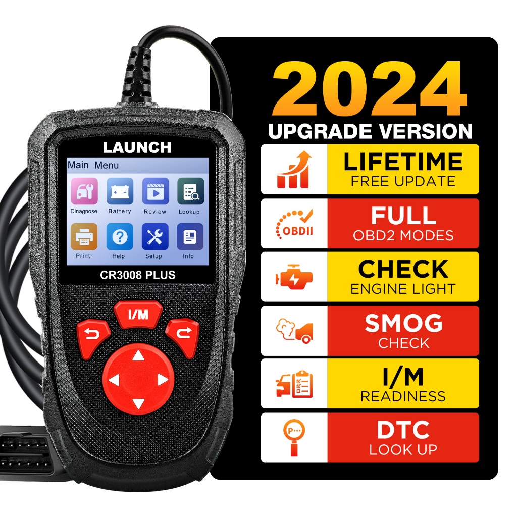 Launch CR3008 PLUS OBD2 เครื่องสแกนเนอร์วินิจฉัยแบตเตอรี่เครื่องยนต์ เครื่องอ่านโค้ดอัตโนมัติ สแกนได้ตลอดชีวิต อัปเดตออนไลน์ฟรี