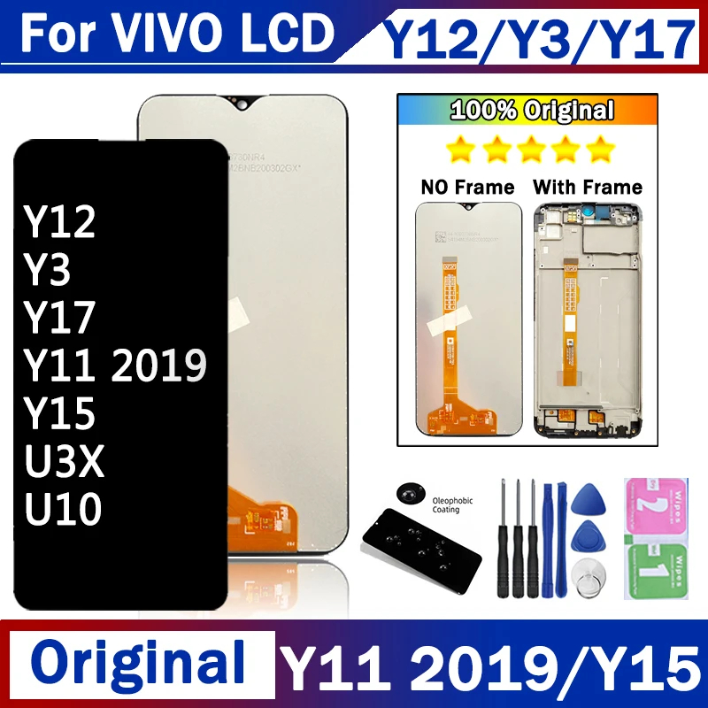 6.35 "สําหรับVivo Y11 Y12 Y15 Y17 Y3 จอแสดงผลLCDหน้าจอสัมผัสDigiziterสําหรับVivo Y11 2019 LCD U3X U1